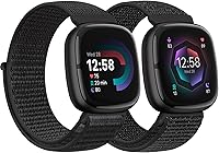 Vista 29 de Correas de nailon compatibles con Fitbit Versa 4/Sense 2/Versa 3/Fitbit Sense, correa de repuesto ajustable deportiva suave transpirable