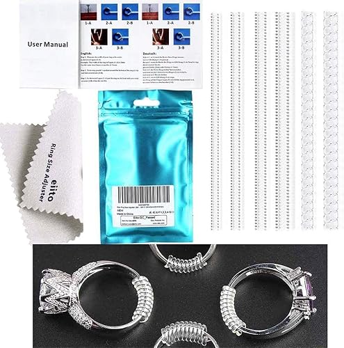 Miniatura 6 de Eiito Ajustador de tamaño de anillos (set de 4tamaños), ajustadoresde anillos varios tamaños, reductor de tamaño de anillo, guarda de anillo con