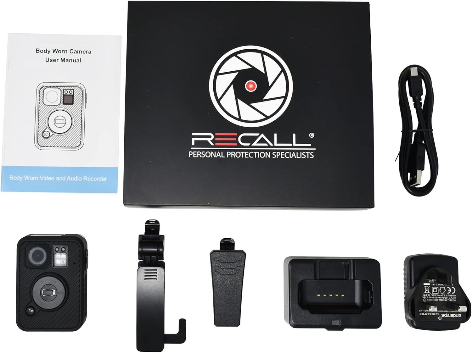 Recall Eclipse Body Camera with Klickfast Stud Shoulder and Chest Strap
