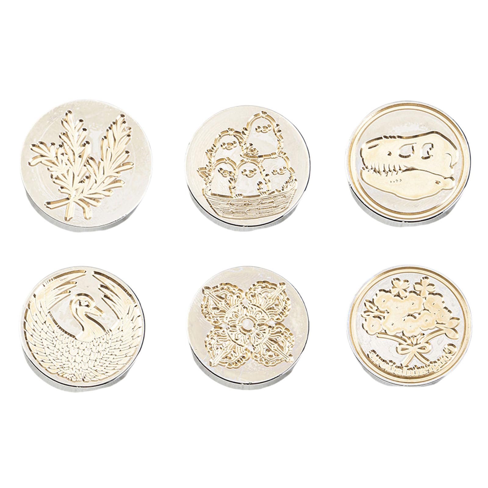 Nucelit 6 Pcs Flower Waxed Seal Stamp Brass Head Bees Sealing Waxed Stamp for Invitation Greeting Card Scrapbooking Decorations