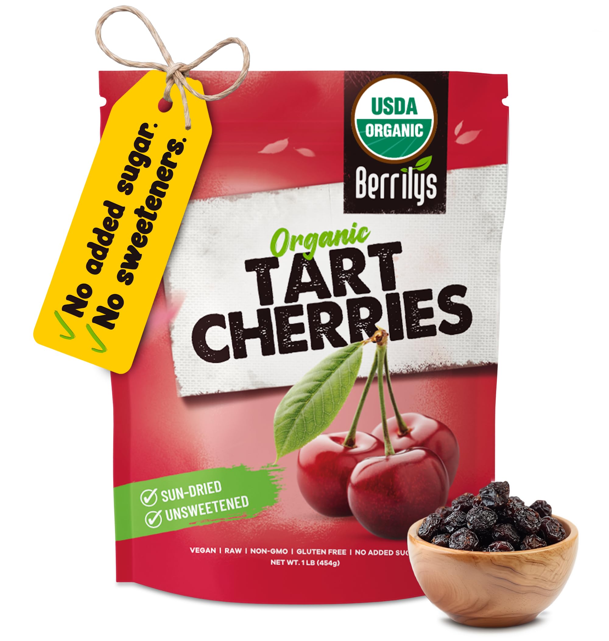 Berrilys Organic Dried Tart Cherries - dried fruits and vegetables | Mubboo