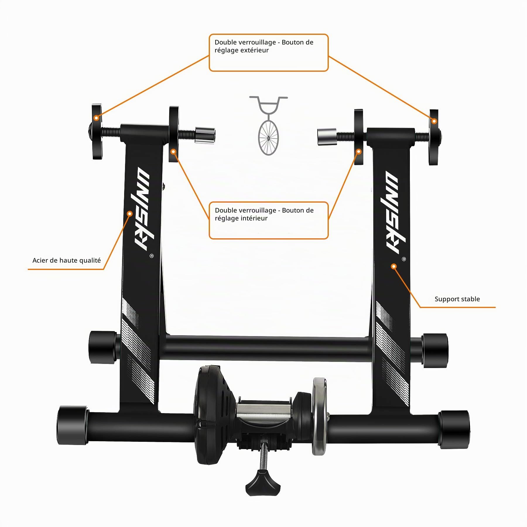 UNISKY - Support magnétique avec libération rapide pour vélo de montagne et vélo de route