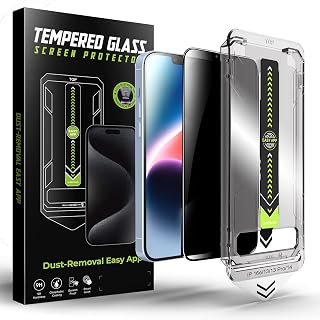 2 Pack Matte Privacy Screen Protector for iPhone 16e/iPhone 13/iPhone 13 Pro/iPhone 14, Anti-Glare Display Filter, 9H Tempered Glass, Full Coverage, Anti-Fingerprint, Auto Dust-Elimination, No Bubble, Easy Installation