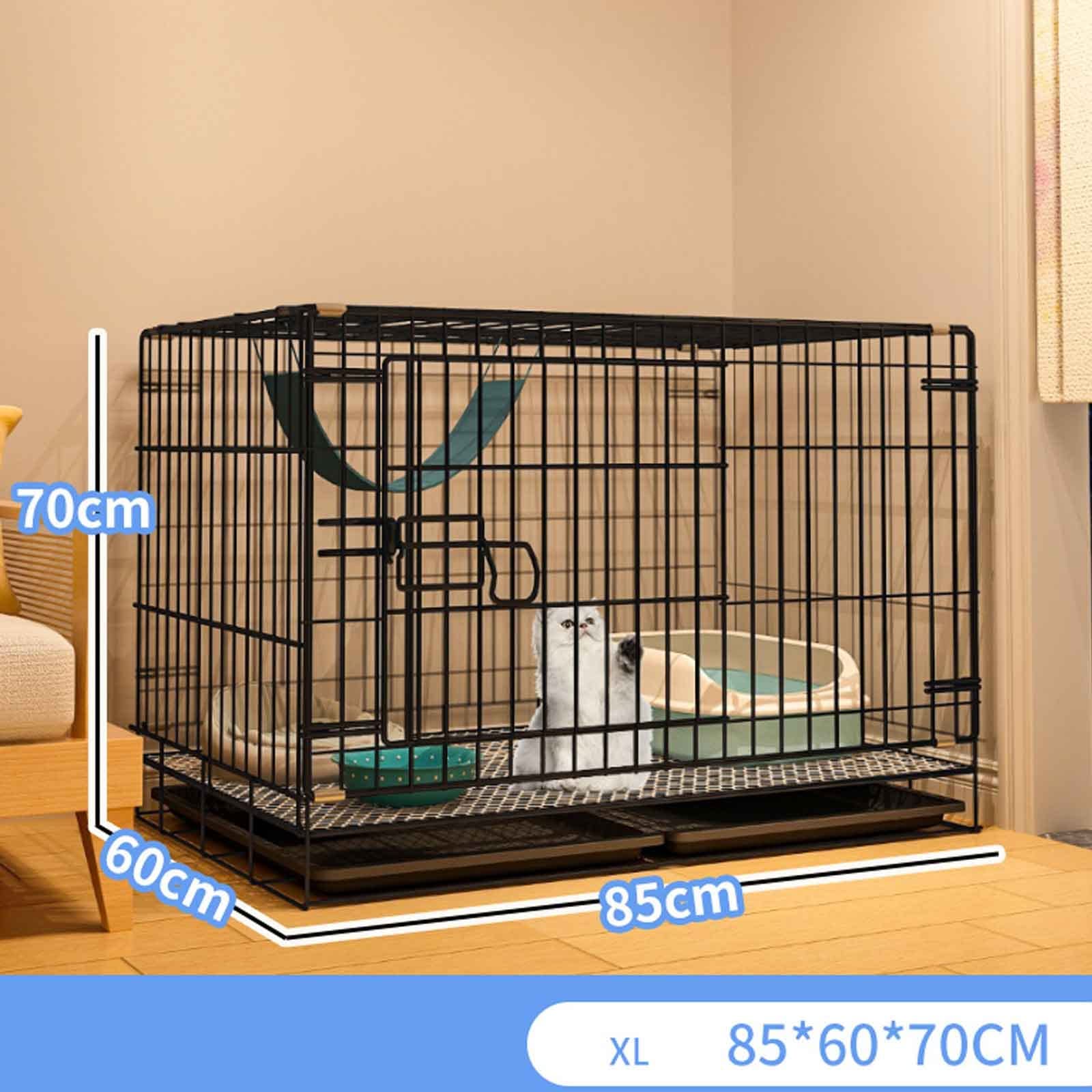 Recinto per gatti all'aperto, recinto per animali domestici di piccola taglia, recinto per conigli, gabbie per gatti al chiuso di grandi dimensioni con lettiera, materiale metallico criptato, comodo e
