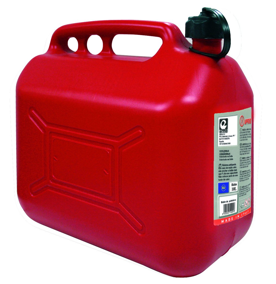 Bidon gasolina 10l con boquilla flexible y visor de nivel