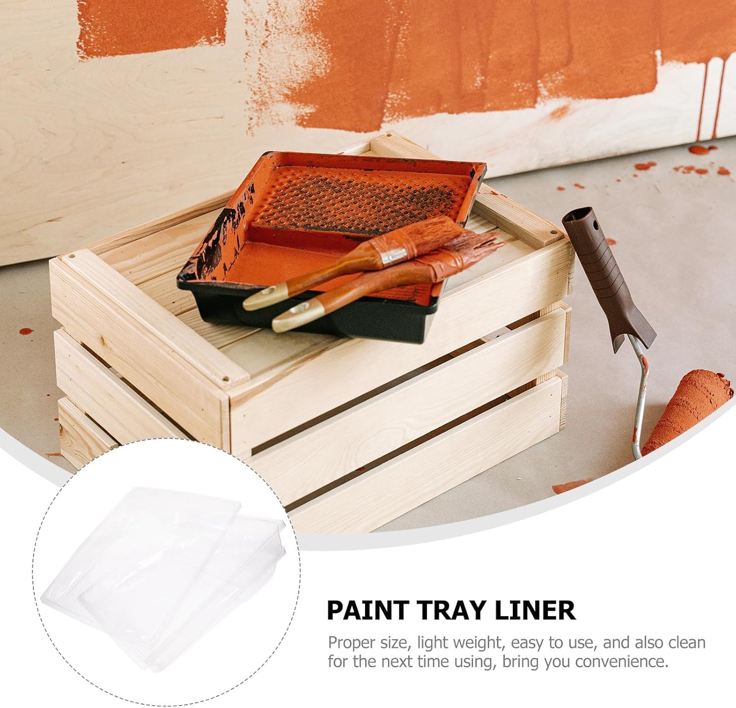 Beavorty 4pcs Large Paint Tray Liners 9-inch PVC Paint Tray Liners for Painting Supplies Portable Disposable Lining for Home and Professional Use