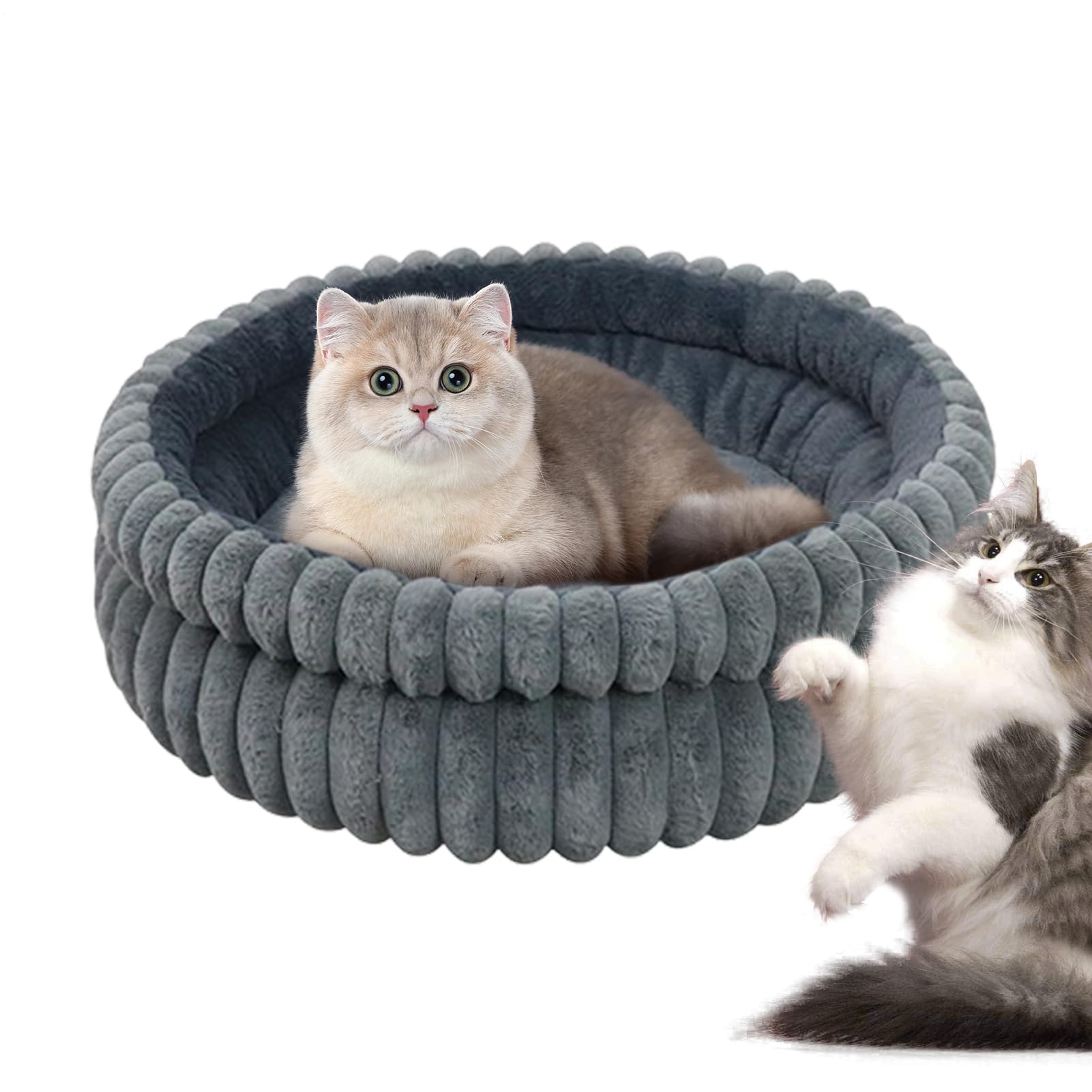 Cuccia Rotonda Cani lavabile calmante rimovibile di peluche con pelo | cuscino a ciambella per animali per , cani, gatti da interno ed esterno, da comodino o ac