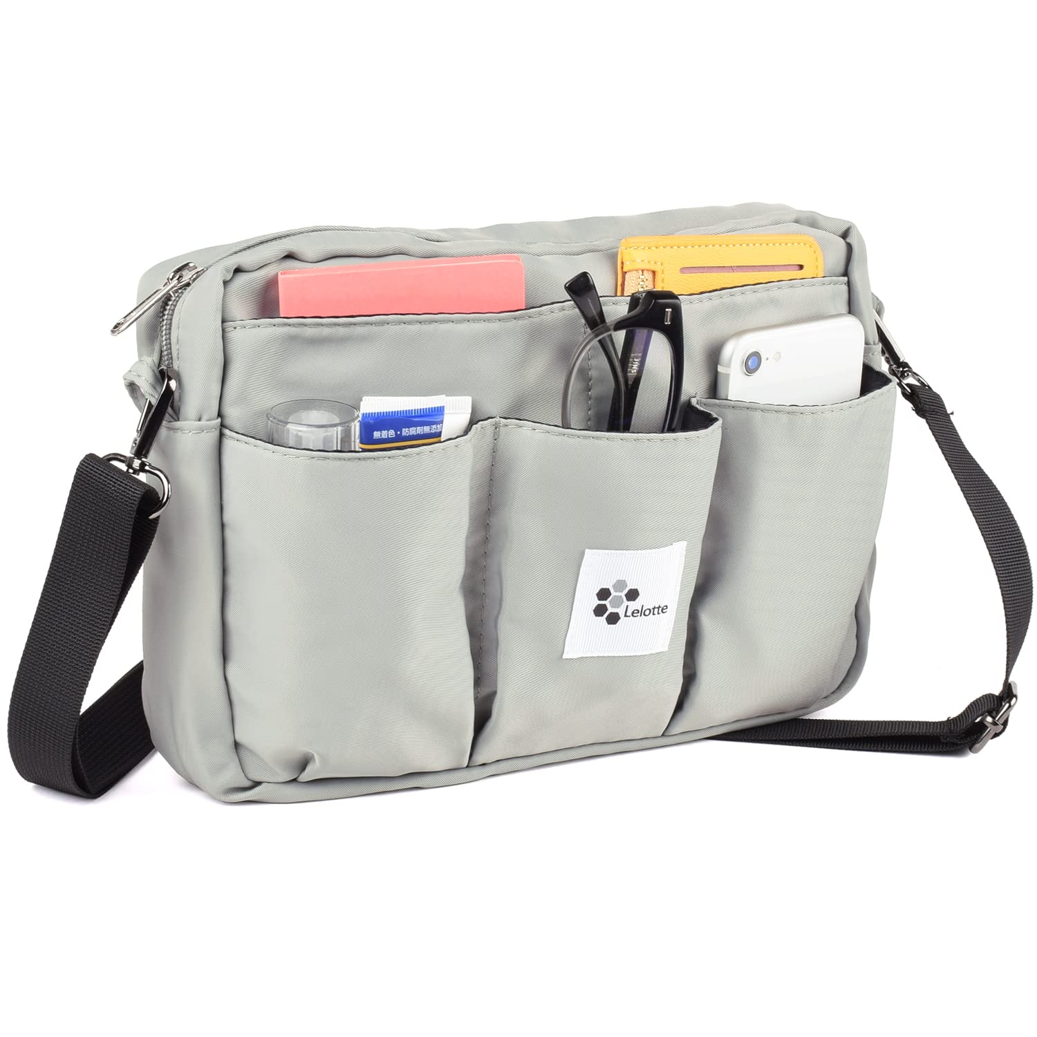 Amazon.co.jp: Lelotte バッグインバッグ 横型 ショルダー付き 12