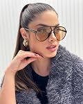 GUVIVI Retro Aviator Sunglasses for Women Men Oversized Classic 70s Vintage Trendy Tangle Free Square Aviators Sun Glasses
