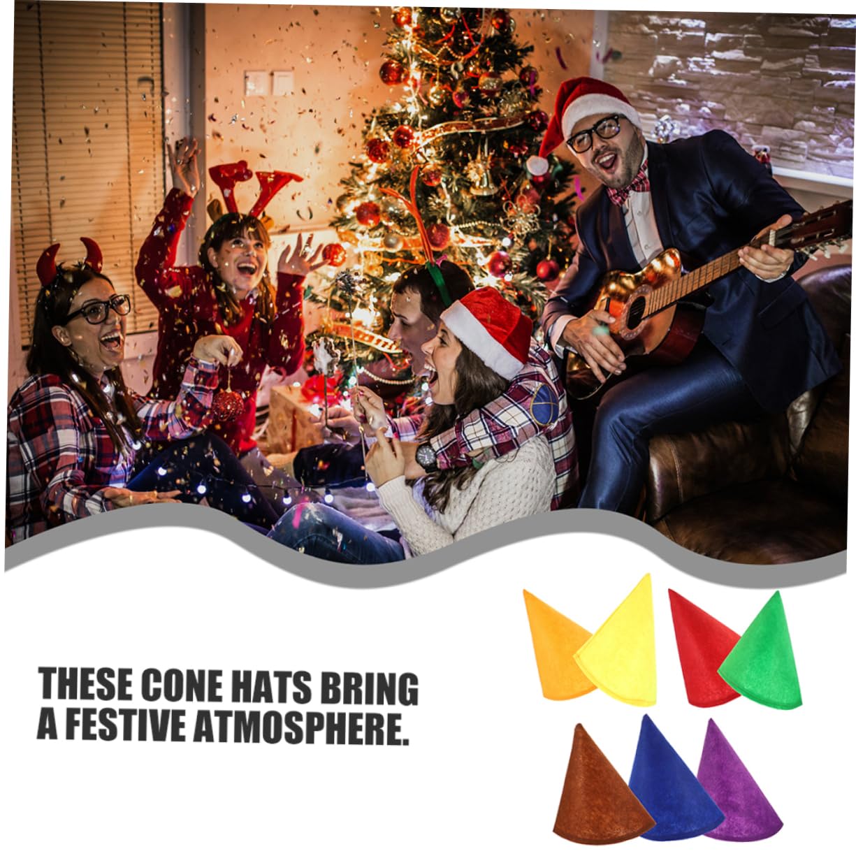 14piezas Sombreros De Gnome De Fieltro Sombreros De Navidad y Halloween Accesorios Divertidos Para Cumpleaños y Cosplay