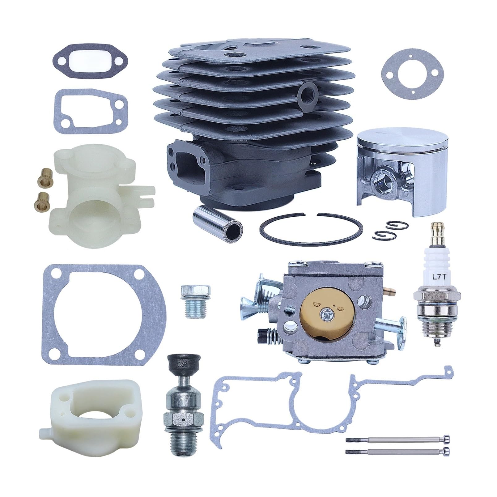 Kit de carburador de pistón de Cilindro de Gran diámetro de 52 mm for Motosierra 266XP, 266, 266SE, XP, SE 61, Adaptador de colector de admisión Accesorios para cortacésped