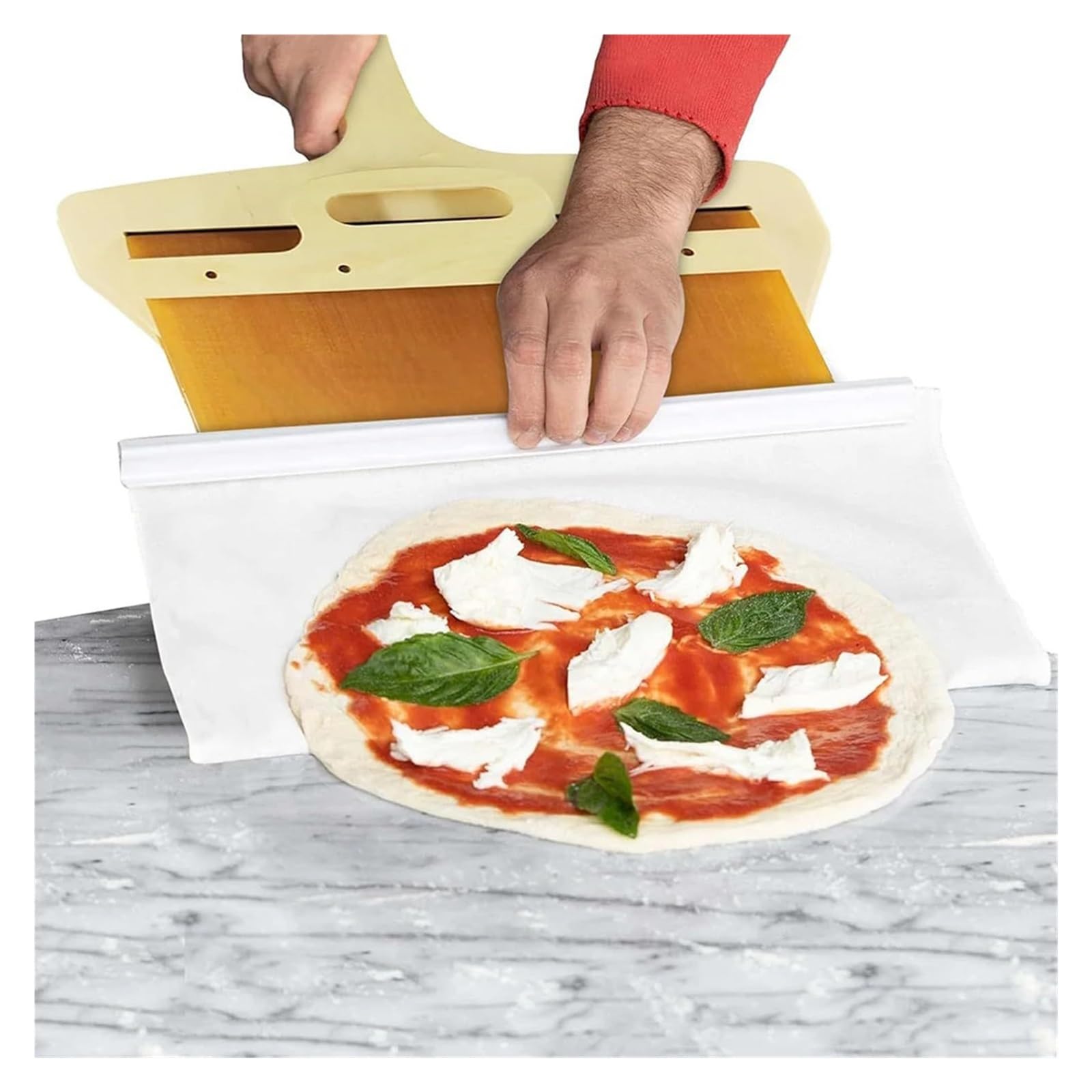 1 Stück, kompatibel mit tragbaren, verschiebbaren Pizzaschaufeln, Teigschabern, Antihaft-Spateln und hitzebeständigen Tüchern(55x30cm A)