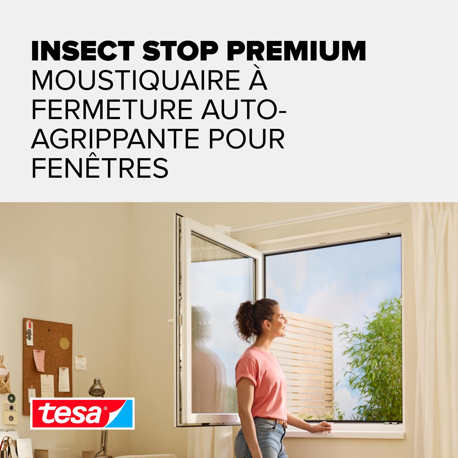 tesa Insect Stop Moustiquaire Auto-agrippante Prem. 3X 135x155 cm Anthrac.