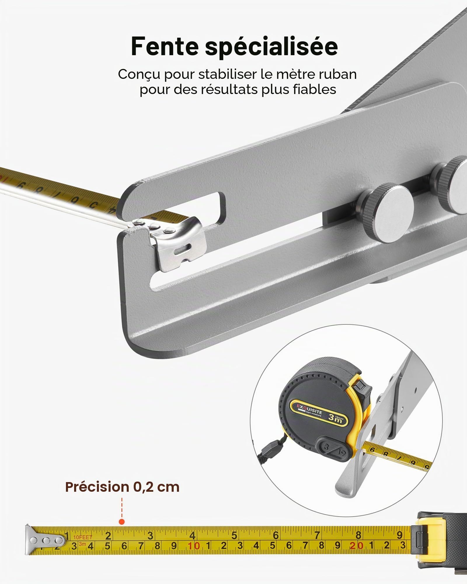 VEVOR Outil d'Alignement de Roue 2PCs, Plaque de Paralléllisme et de Carrossage en Acier Carbone avec Détecteur d'angle Numérique et 2 Rubans à Mesurer, pour Voitures, Camions, SUV et Véhicules