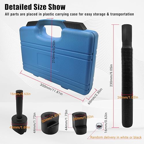 Miniatura 6 de Juego de herramientas separadoras de doble rueda con 11 hilos, kit de extracción de cubo de rueda empujador de una sola pieza compatible con la