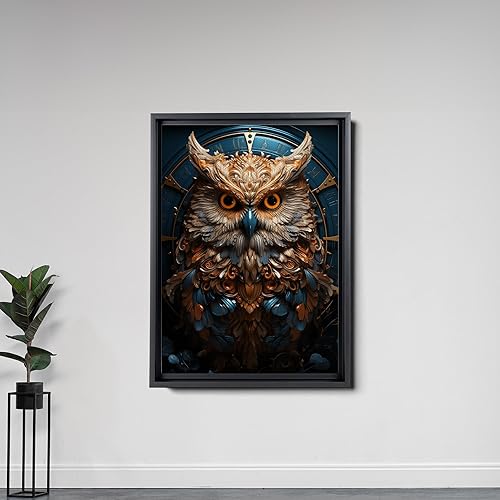Miniatura 7 de Canvas Modern Wall Art,The Office Decor,Flying Owl with Trees Leaves Background Nature Animal Illusion Art Canvas Artwork Wall Art Office Decor Home
