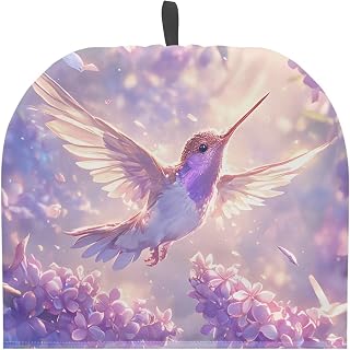 Tea Cosy for Teapots Insulated Kettle Cover Double Layer Tea Cozies for Party Portable Teapot Cover Teapots Cozie with Top Hand Teapot Cozy Purple Hummingbird