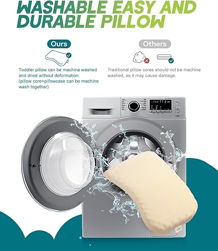 Miniatura 4 de Almohadas para dormir para bebé, almohada de silicona suave y transpirable de grado alimenticio, lavable a máquina, almohada de viaje, almohada de