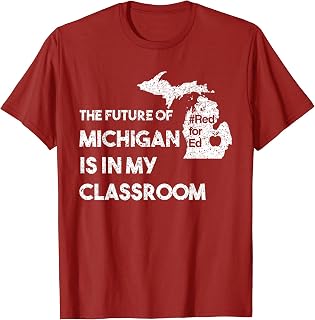 Mi Red for ed Shirt Education Michigan Teacher Walkout Shirt Men Women Kids T-Shirt