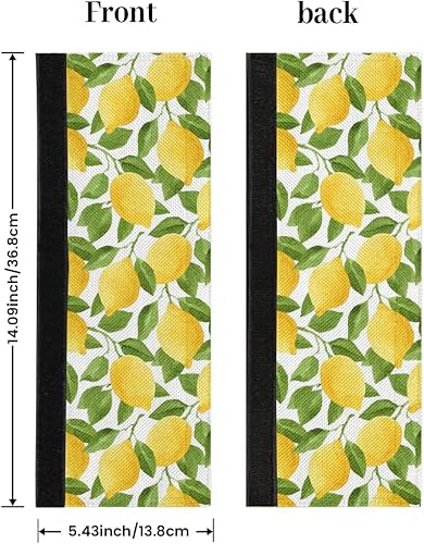 Miniatura 2 de Pardick Juego de 2 fundas de verano para manija de puerta de refrigerador, lindo limón, lavables para electrodomésticos de cocina, protectores