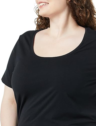 Miniatura 6 de Tienda Essentials Camiseta de manga corta con cuello redondo para mujer (disponible en tallas grandes), paquete de 2