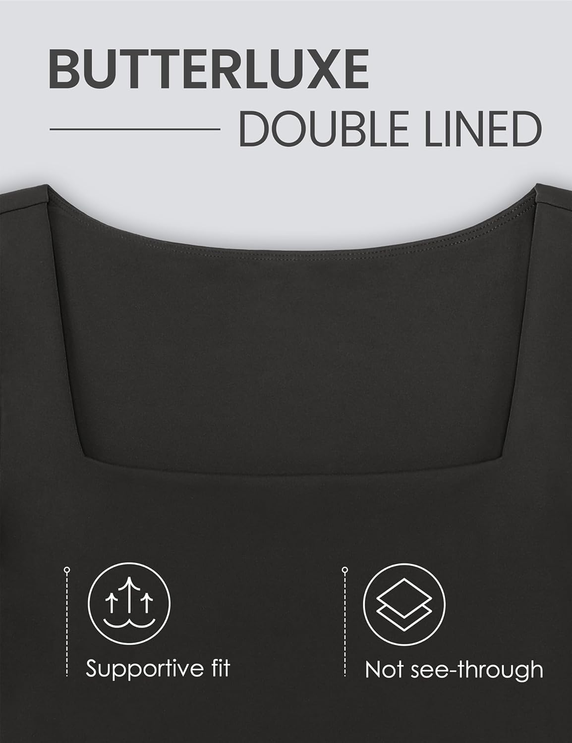 CRZ YOGA Womens Butterluxe Double Lined Long Sleeve Crop Top Square Neck Workout Athletic Casual Cropped Fitted Basic Shirts - Image 3