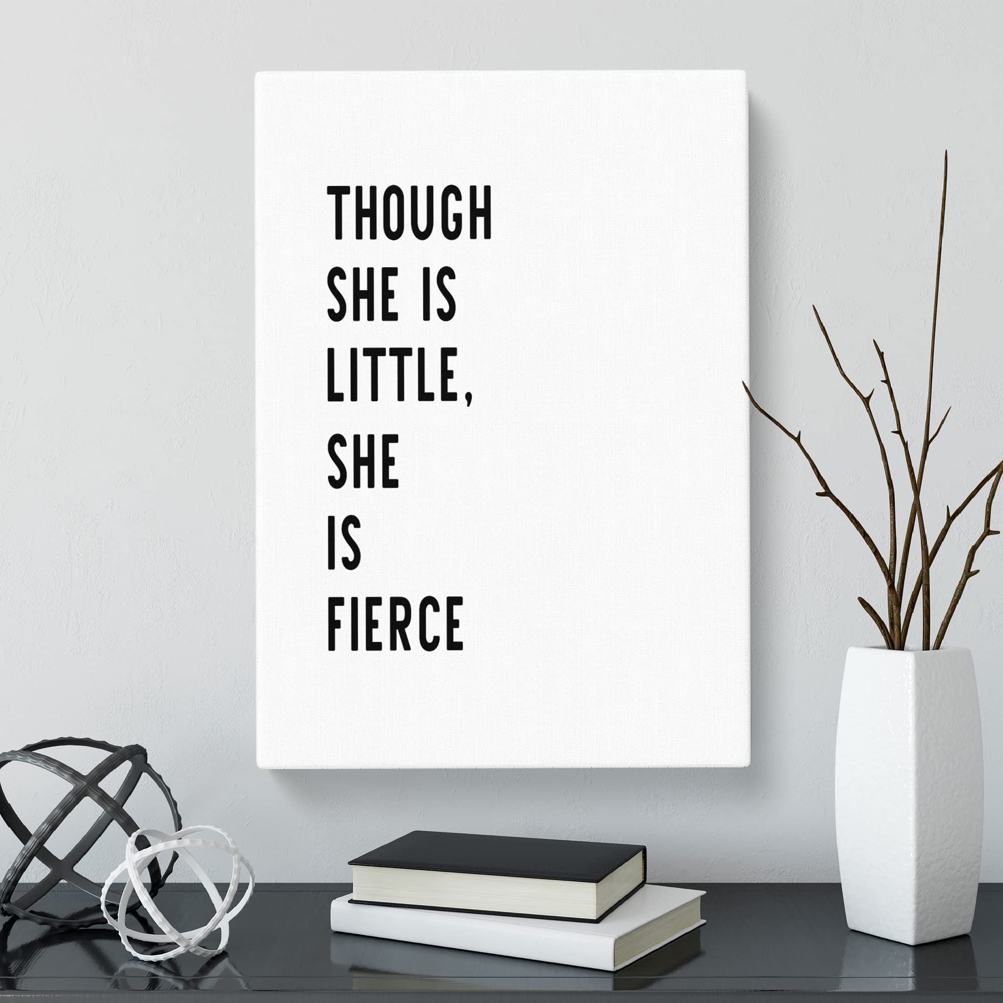 She Is Fierce Typography Quote Canvas Print, Mixed, 25L x 50W cm - Image 3