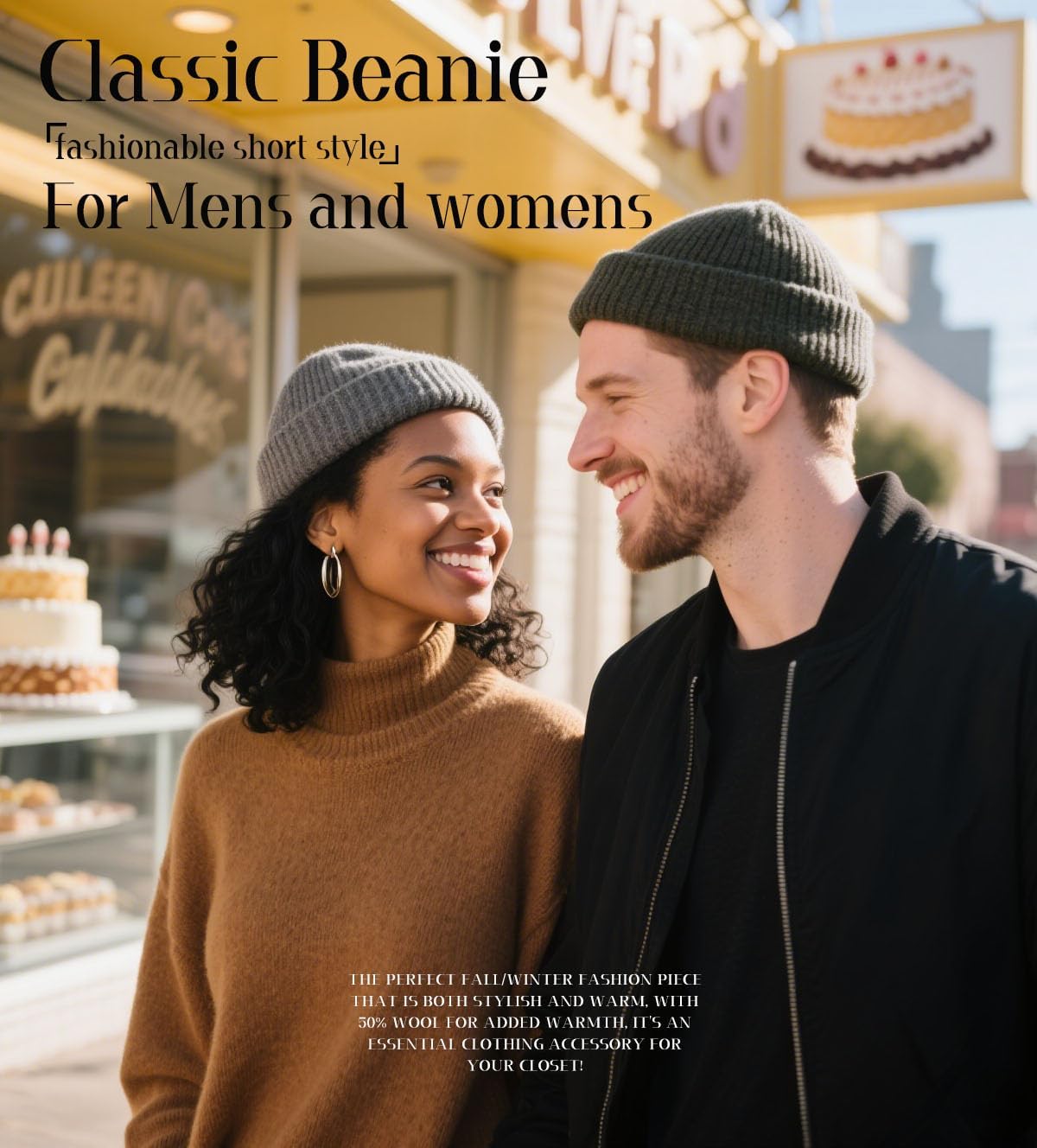 Wool Fisherman Beanies for Men Women, Short Knit Fall Winter Warm Beanie, Watch Cap, Cuffed Trawler Hats, Skull Caps - Image 3