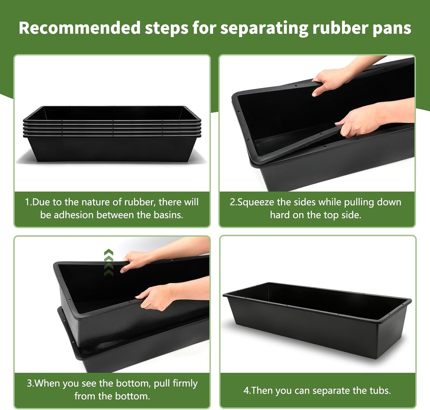 5 Pack Extra Large Capacity 12 Gallon /48 Quart Long Plastic Livestock Trough Heavy Duty Feed and Water Trough for Sheep Horses Pigs Crack Resistant Long Feeder Pan Resists Animal Trampling