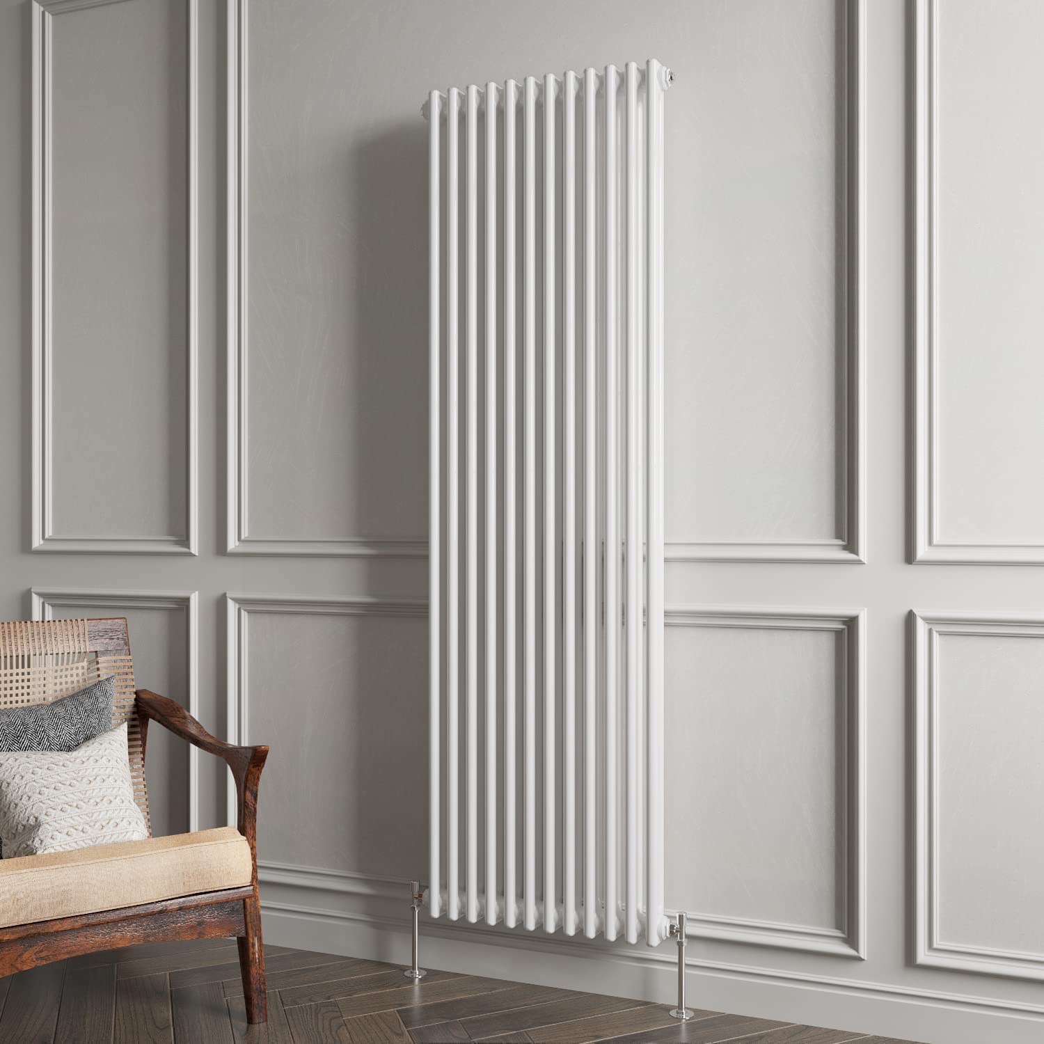2 Column Radiator White Traditional Style 1800x560mm Vertical Vintage Radiator,Design for Bedroom, Dining Room, Living Room — image 1