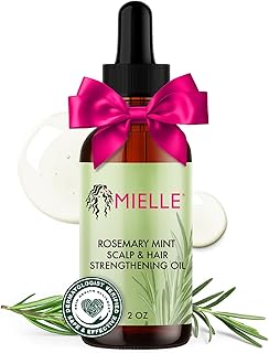 Mielle Organics Rosemary & Mint Hair Oil - Strengthening Biotin Oil Infused Frizzy & Damaged Hair Care - Split Ends & Dry Scalp Treatment to Support Longer, Healthier Strands, 2oz
