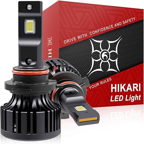 Hikari 2023 20000LM 9005 HB3 Bombillas LED, núcleo 12 LED mejorado de 45 W, kit de LED de alto lúmenes, 6000 K blanco frío, IP68 impermeable, luz