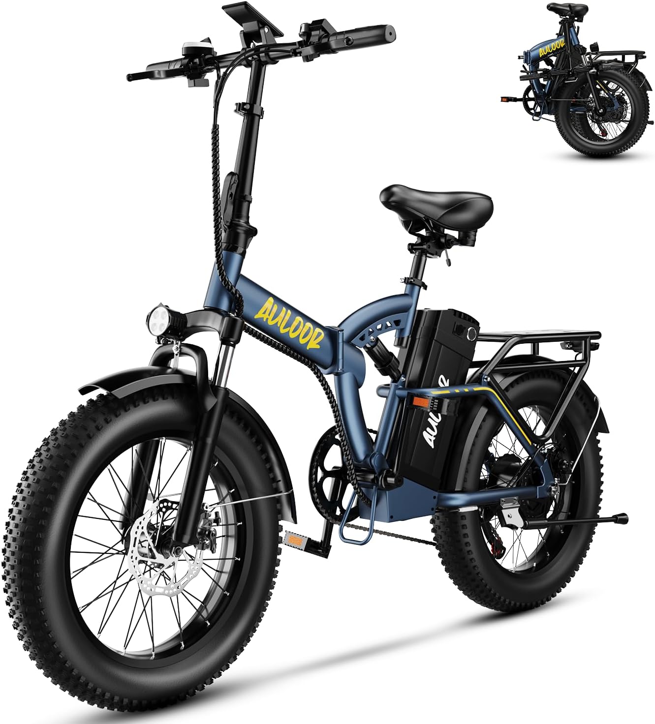 Folding Electric Bike for Adults and Seniors, 1000W Motor 48V 20AH Battery 30MPH 80 Miles, 20" Fat Tire All Terrain Ebike, 7-Speed Commuter E Bike, Step-Thru Electric Bicycle for Women and Teens