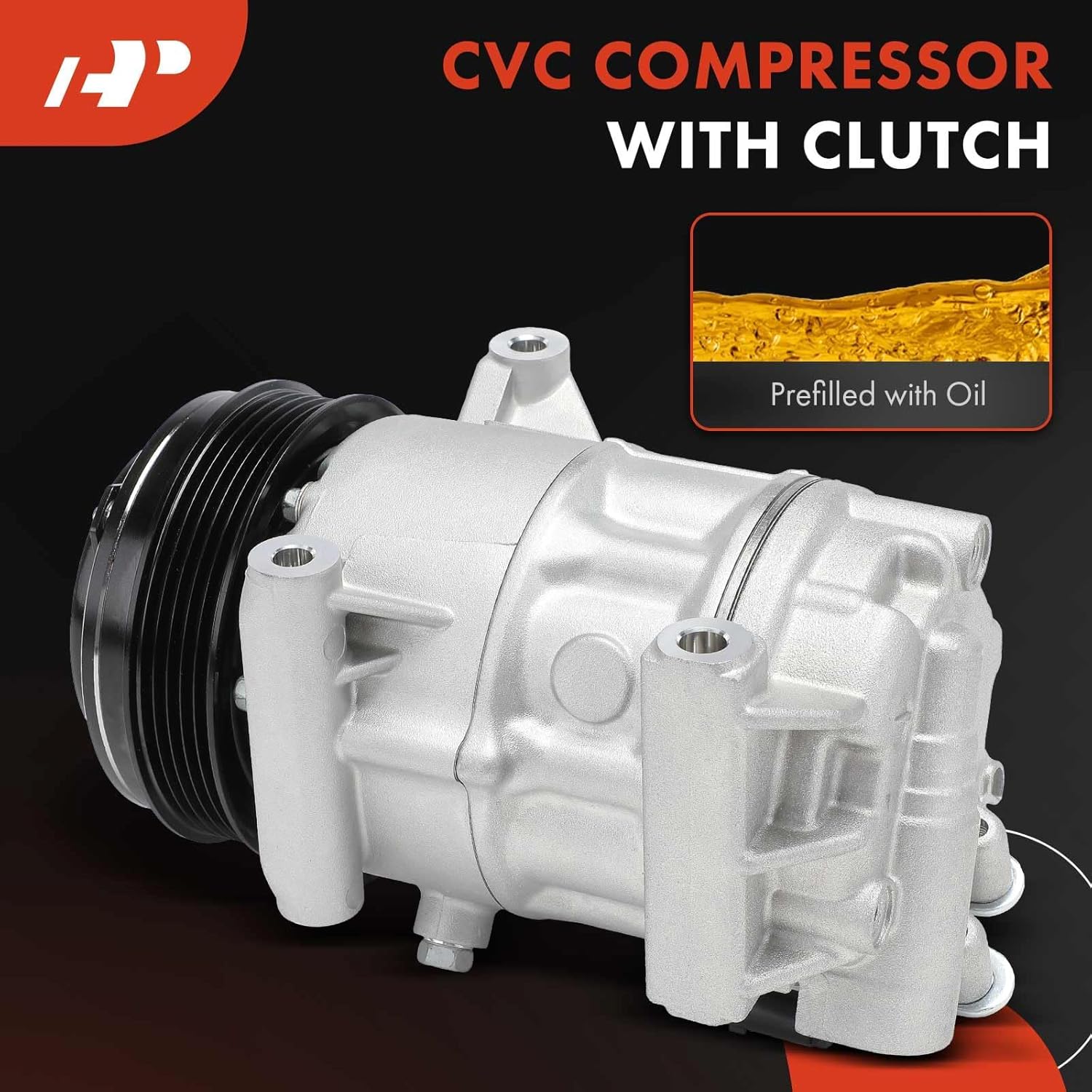 A-Premium Air Conditioner AC Compressor with Clutch Compatible with Jeep BU Series Renegade 2015-2018 & Fiat 500X 2016-2018, 1.4L