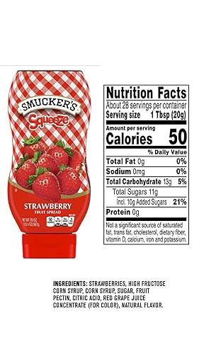 Miniatura 3 de Smucker's Squeeze Strawberry Jelly Bundle, incluye dos 20 oz Smucker's Squeeze Strawberry Fruit Spreads y seis toallitas húmedas