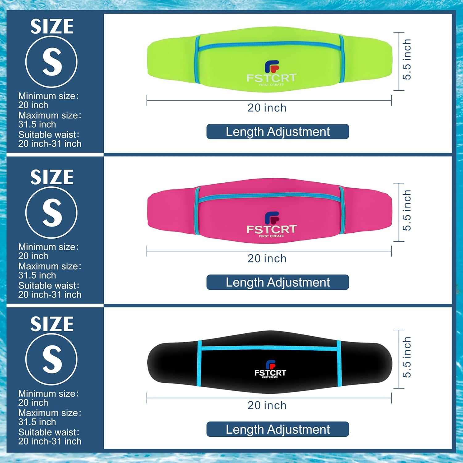 Swim Belts for Kids, Flotation Swimming Belt, Swim Belt for Water Aerobics, Adjustable Toddler Swim Float Water Aerobic Equipment Floaties for Pool