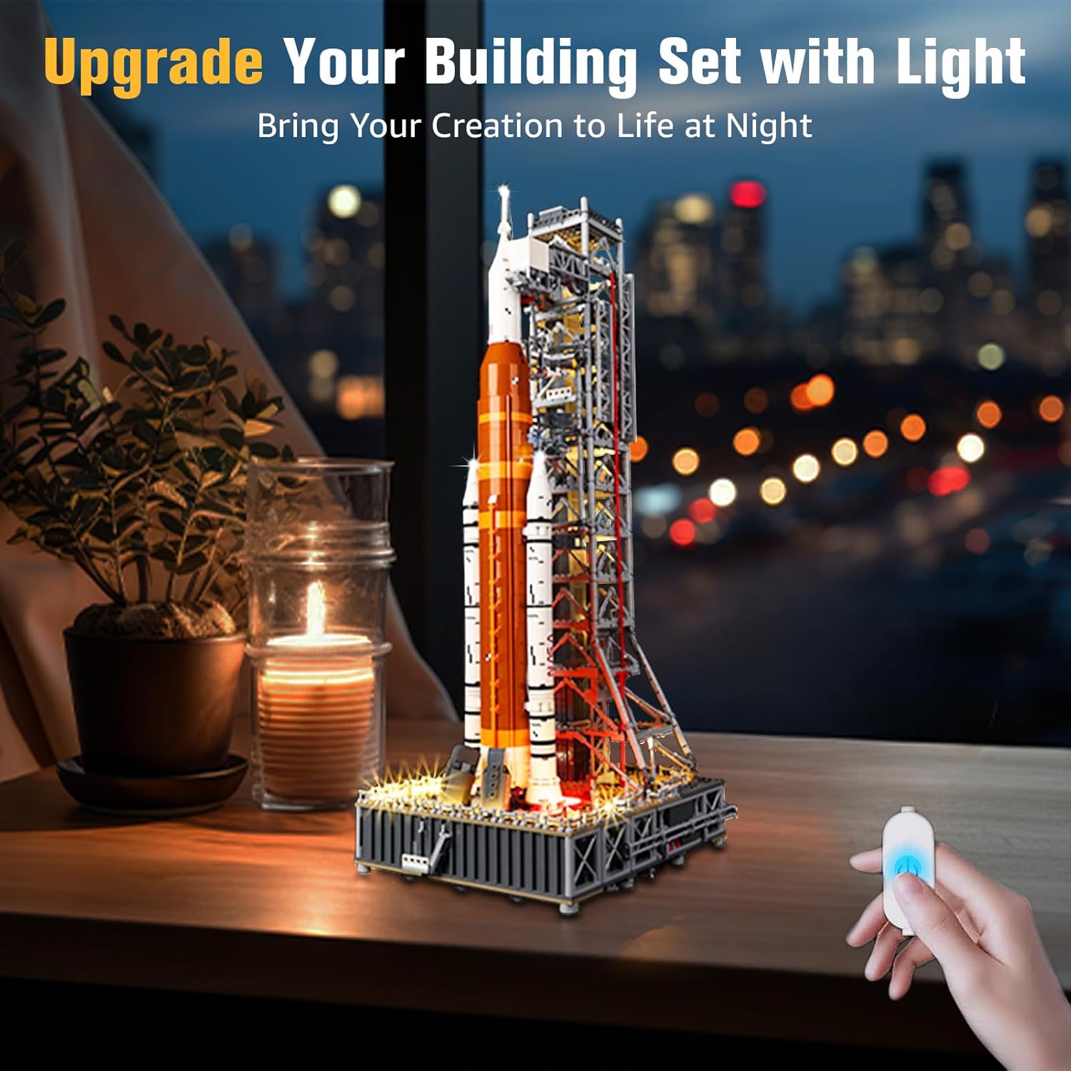 BrickSoul Light Kit Compatible with Lego NASA Artemis Space Launch System Rocket 10341 Building Set, Accessories Lights Only, No 10341 Model, Upgraded Touch Control & Dimming