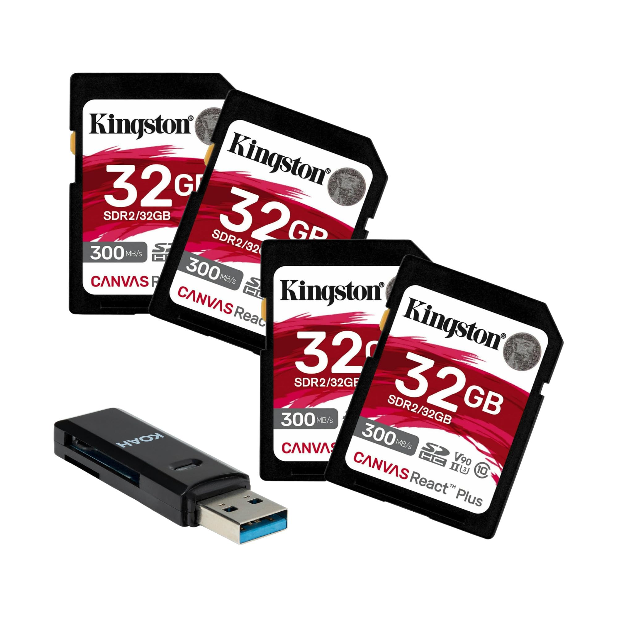 Kingston Canvas React Plus 32GB UHS Ii SDHC Plus Reader (5 Items) | Includes Four 32GB Canvas React Plus UHS-Ii SDHC Cards Plus UHS-Ii Reader, Up to 300MB per S Read, 260MB per S Write-image-26