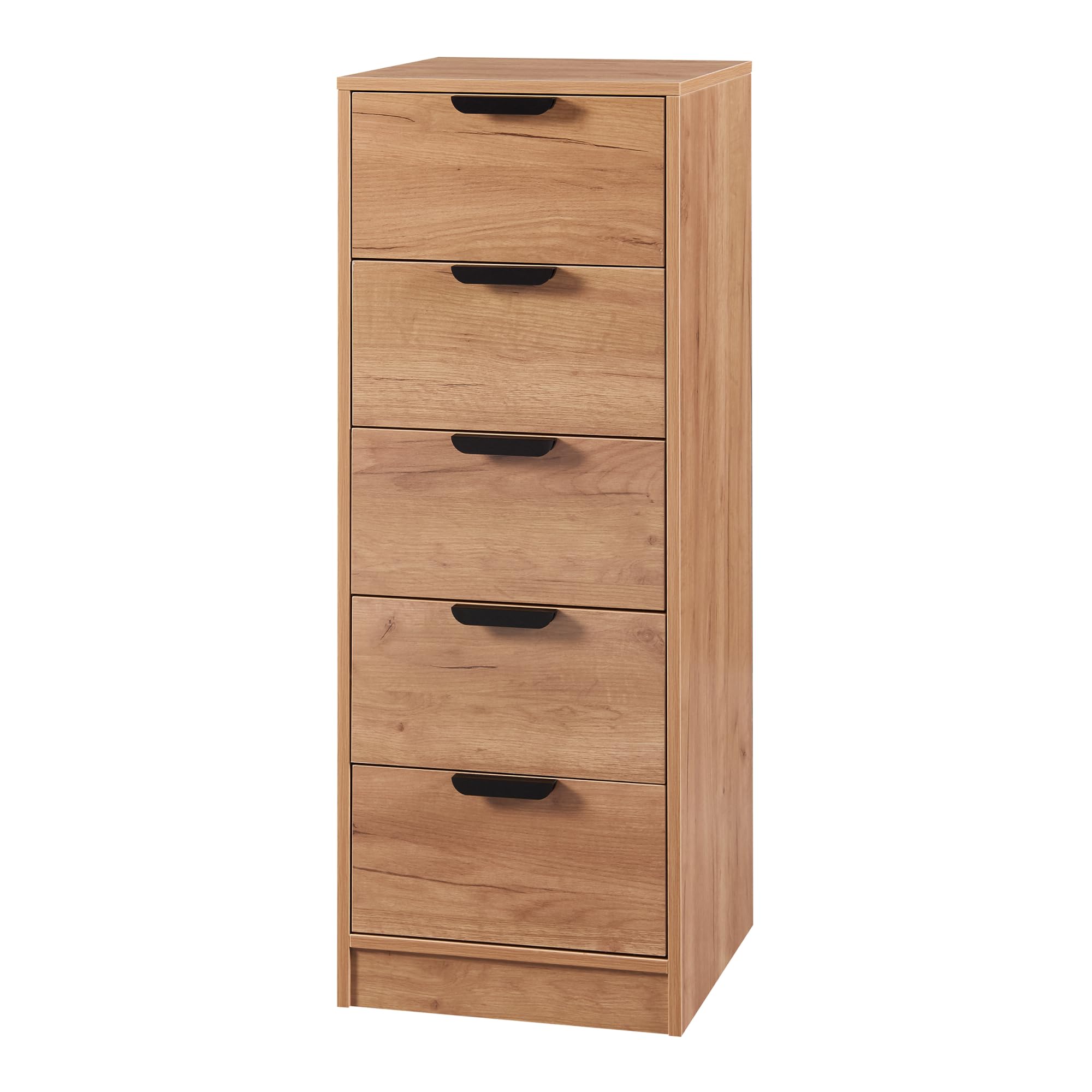 [en.casa] Comò con 5 Cassetti Casettiera per Camera da Letto Corridoio Soggiorno Mobile Organizzatore Archiviazione 108 x 40 x 40 cm Effetto Rovere
