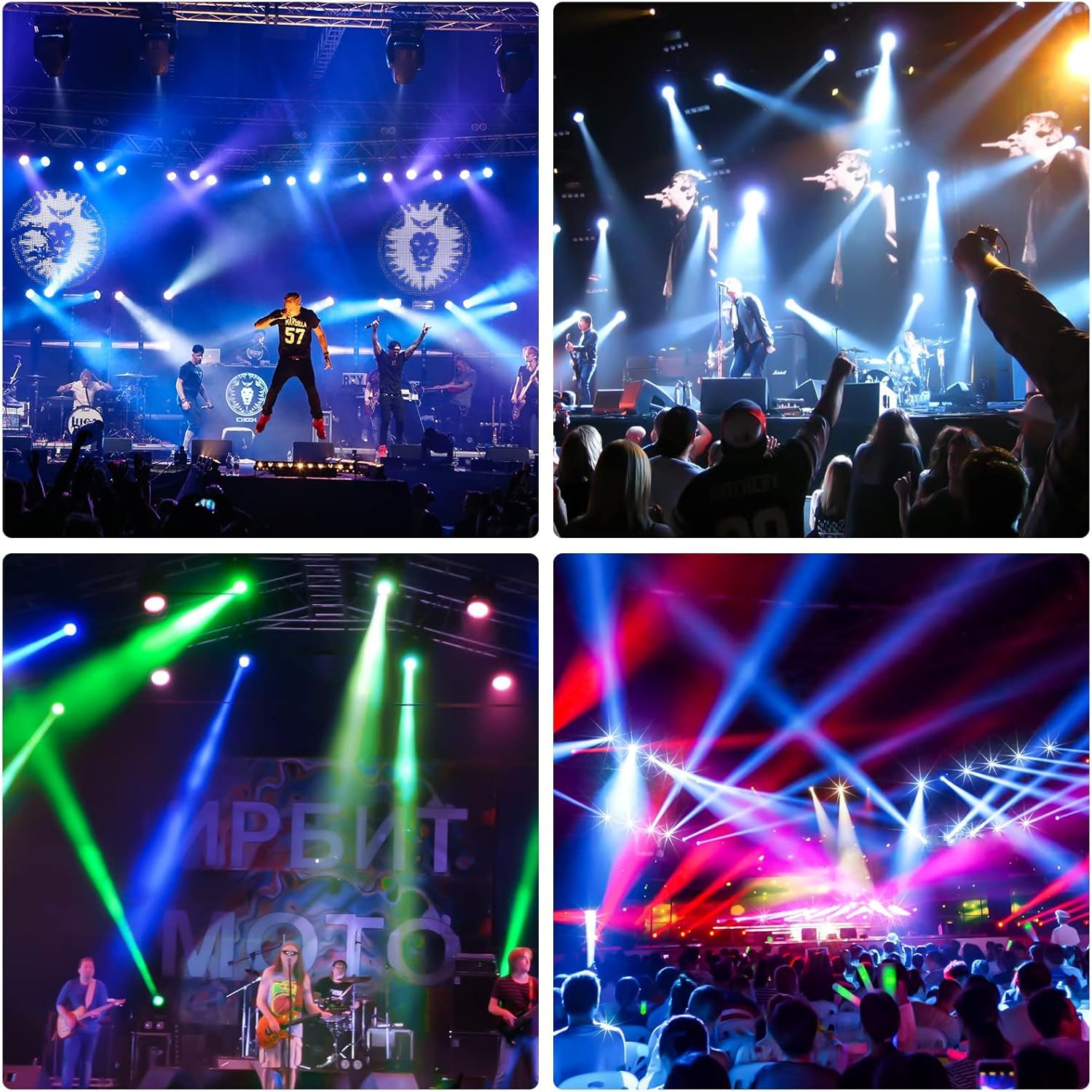 2 unités 150W Lyre LED Projecteur Éclairage DJ de Scène à Tête Mobile 18 Prismes Rotatifs 8 Gobos avec Modes DMX512 Maître-Esclave et Activation Sonore pour Fête de Mariage, Activités de L'auditorium
