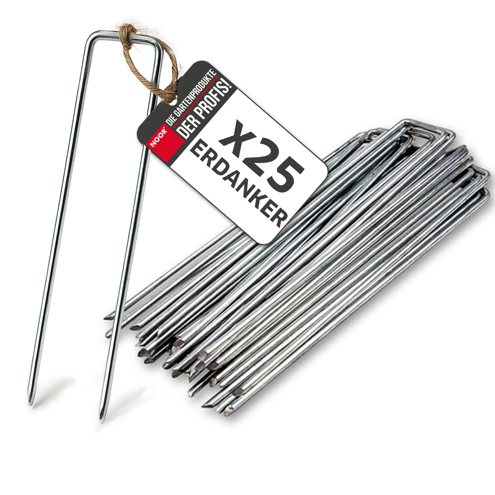 NOOR Erdanker/Heringe Anti-ROST – Bodenanker für Unkrautvlies, Kunstrasen, Schlauch UVM