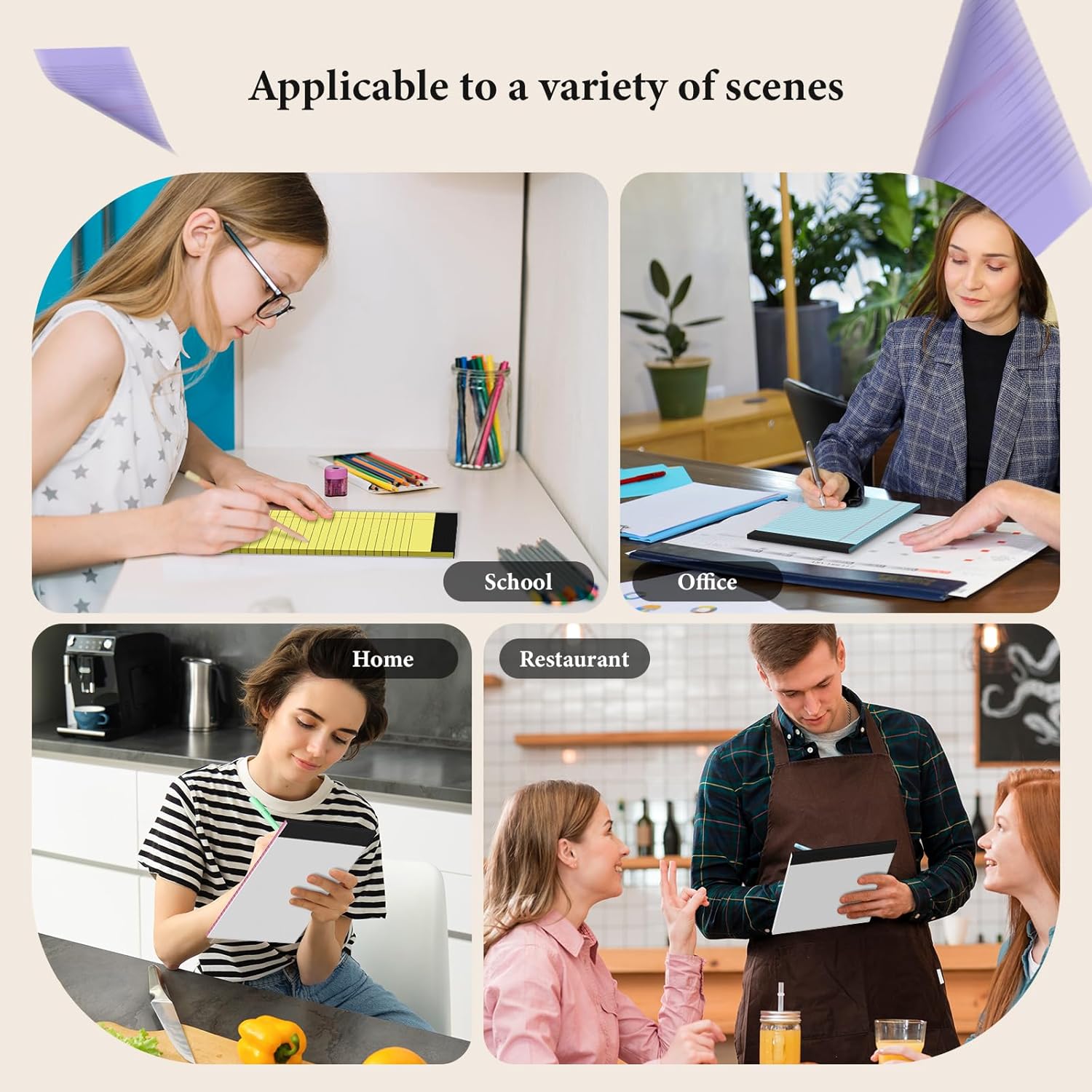 6 Pack Note Pads 5 x 8 Inch Colored Small Legal Pads 5 x 8 Notepad Perforated Writing Pads Lined Paper Pads of Paper College Ruled Paper 30 Sheets Notebook To Do List for School, Office, Home - Image 7