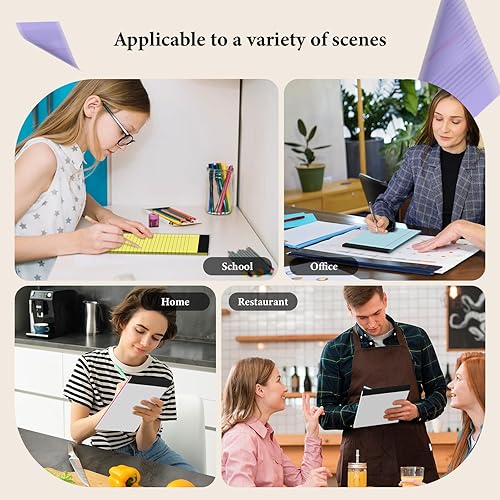 Miniatura 7 de Bloc de notas legales de 5 x 8 pulgadas, paquete de 6 blocs de notas con rayas universitarias, bloc de notas pequeñas perforadas de 80 GSM, 30