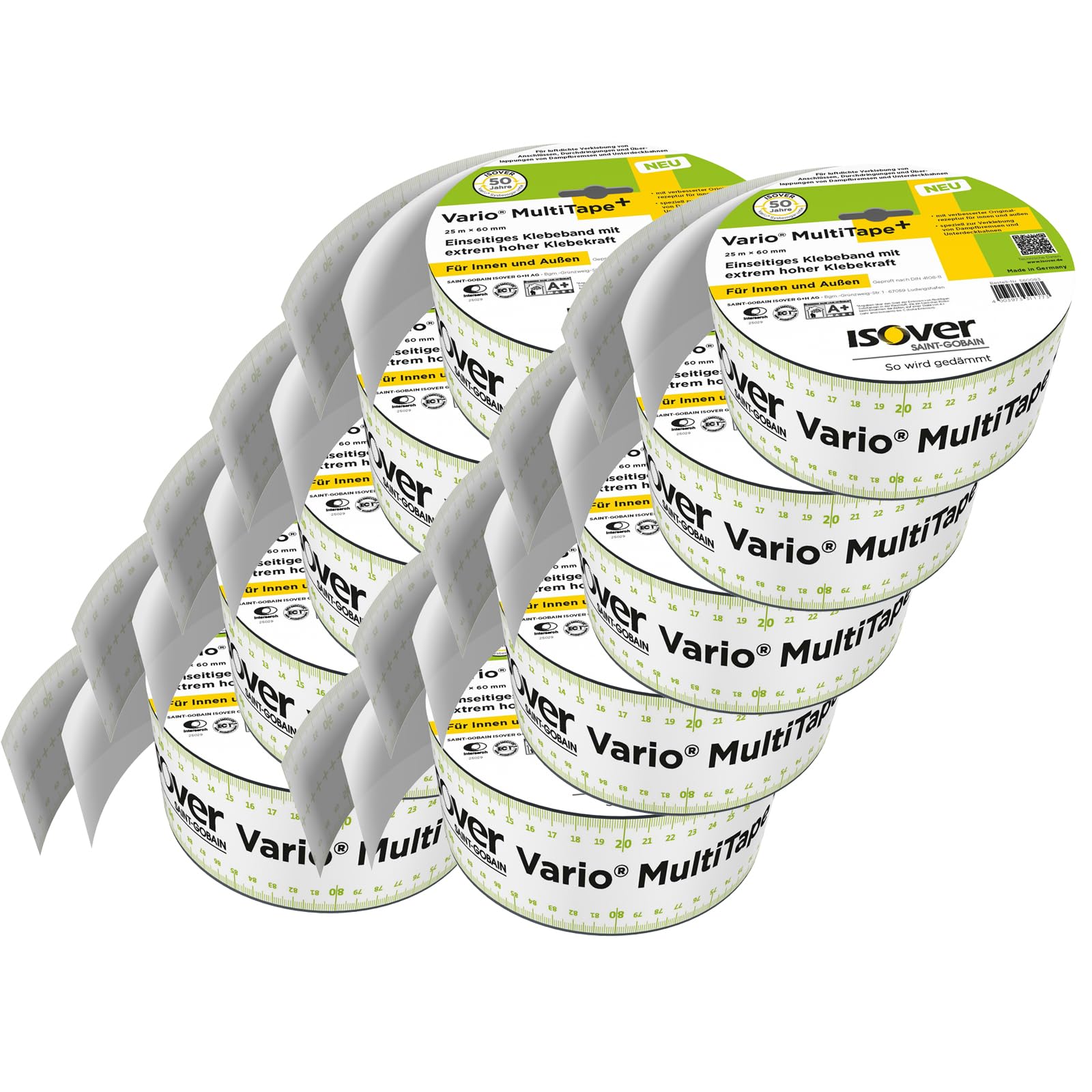 Isover Vario MultiTape Lot de 10 rubans adhésifs + 600 mm x 25 m