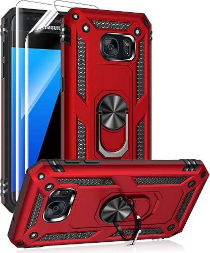Samsung Galaxy S7 Case with HD Screen Protectors, Androgate Military-Grade