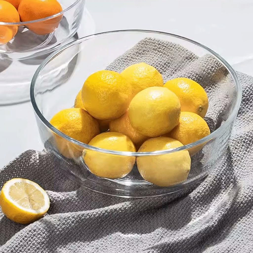 EQUALIZE Suppenschüssel Mikrowellenofen-spezifische transparente Glasschale Haushalt Obst Salatschüssel Hitzebeständige Große Suppenschüssel Instant Nudelschüssel Küche Mehrzweck-Suppenschüssel (Größe