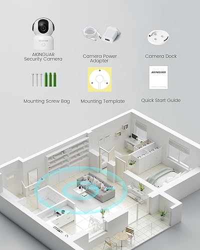 Miniatura 9 de Cámara de seguridad 2K para el hogar, cámaras de seguridad interiores de 360 con detección de movimiento y llamada de un solo toque, visión nocturna