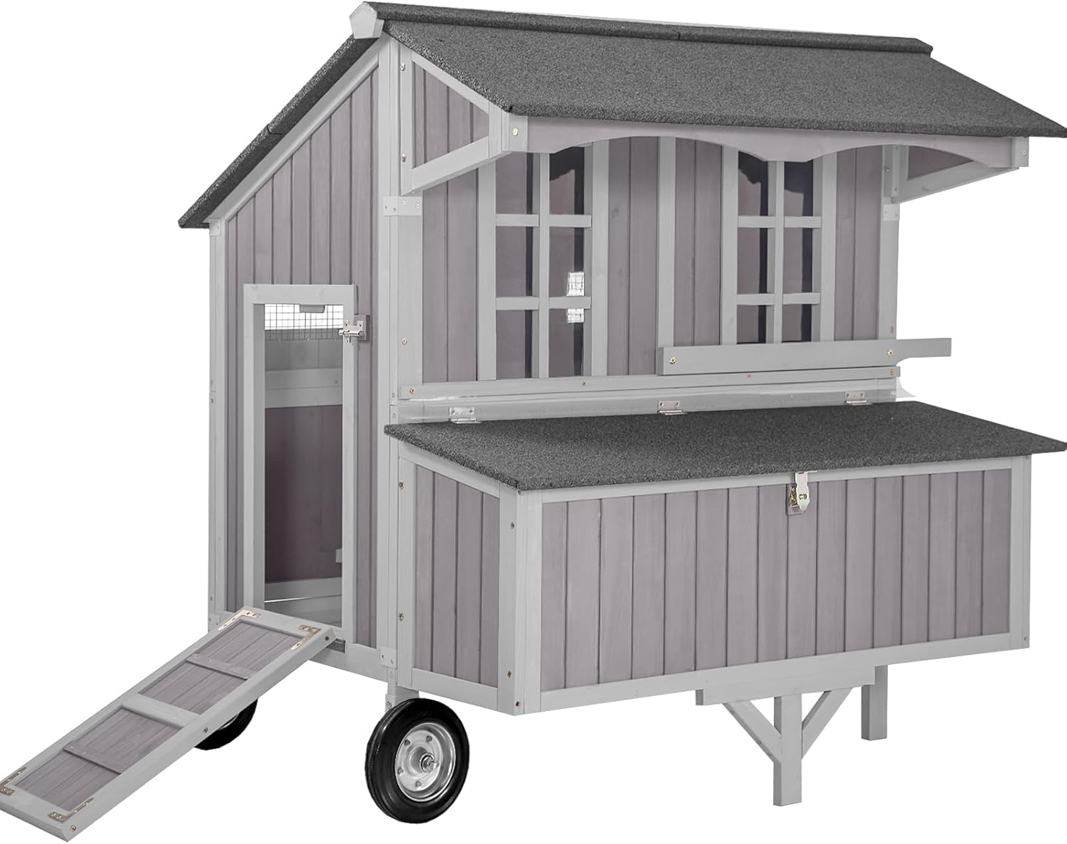 GUTINNEEN Chicken Coop with Super Large Wheels Durable Hen
