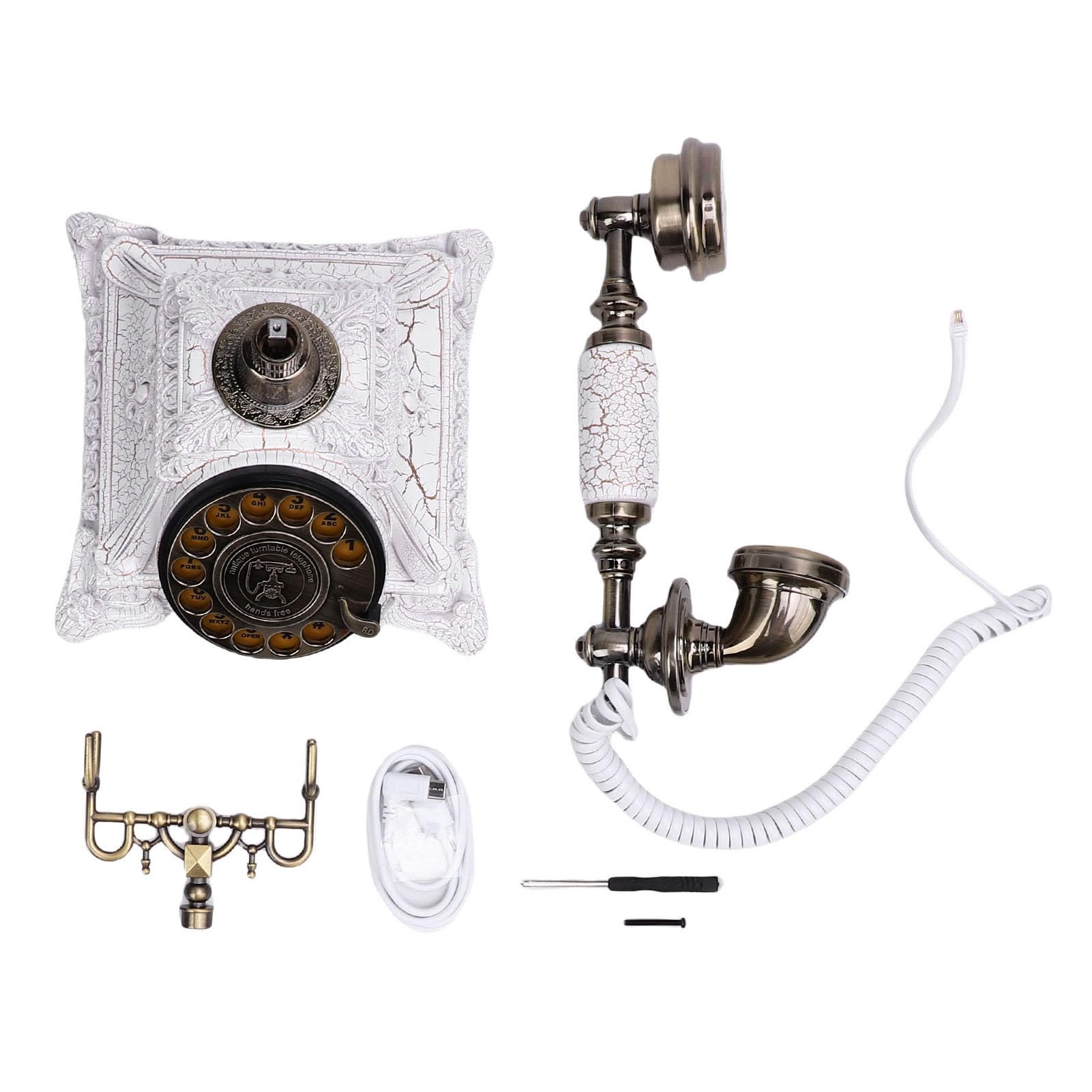 Jectse Audio Gästebuch Hochzeit Telefon, 32G Memory Vintage Gästebuch -Aufzeichnung Customized Audio -Nachrichten mit Voicemail, für Geburtstage Party Graduation Babyparty (White)