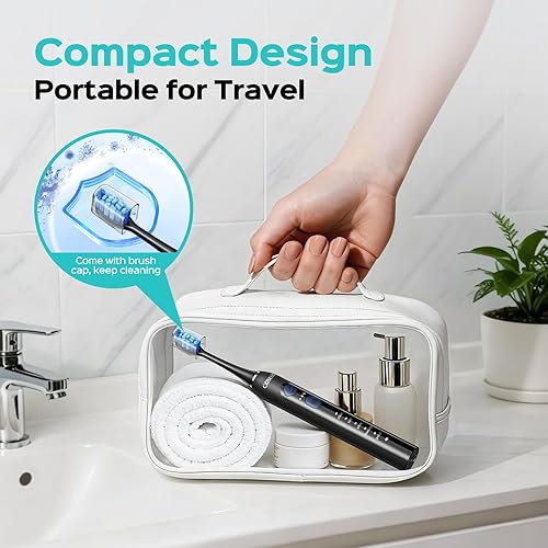 Miniatura 8 de COSLUS Cepillo de dientes eléctrico C30 para adultos: 3 intensidades y 5 modos personalizados para una sensación efectiva pero suave ultra limpia, 2